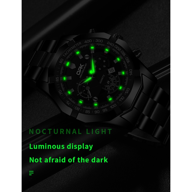 OPK 8127 Watch Men Genuine Waterproof Stainless Steel Strap Original Luminous Calendar Unique Dial Design Fashion