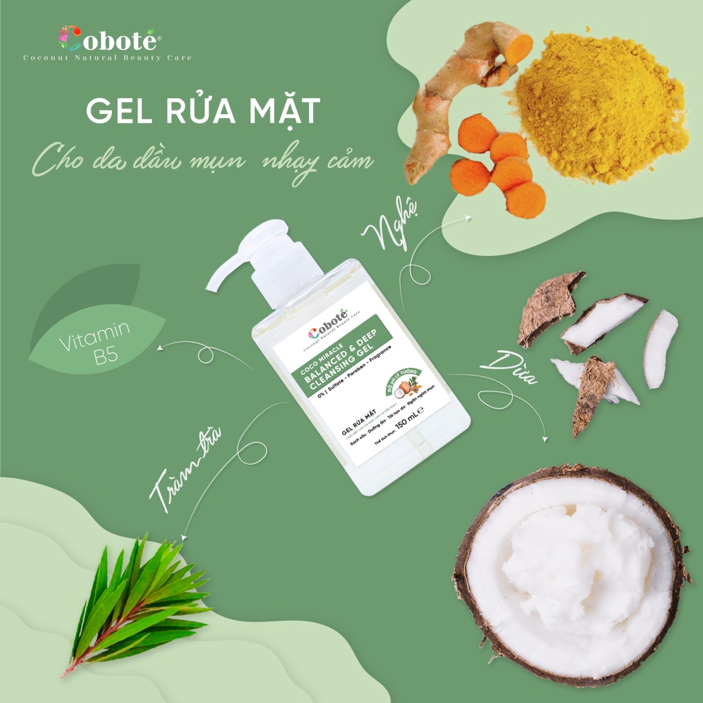 Gel Rửa Mặt Cobote 150ml - Thuần chay thuần tự nhiên