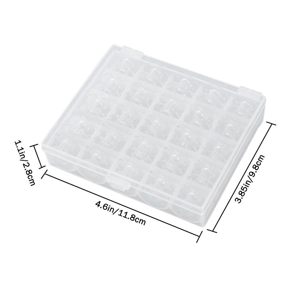 Hộp Đựng Suốt Chỉ Trong Suốt Kèm 25 Lõi Cuộn Chỉ