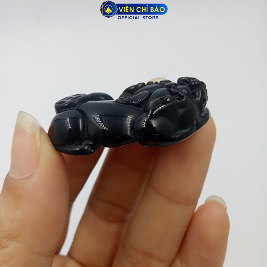 Mặt dây chuyền Tỳ Hưu Đen 1 đồng xu phía dưới thời trang phụ kiện trang sức Viễn Chí Bảo M200131