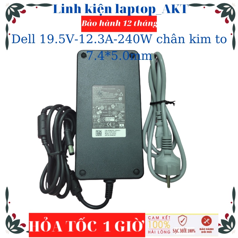 Sạc laptop Dell 19.5V-12.3A-240W-ZIN chân kim to Alienware M17x M17x-R3 M18x Dell Precision M6400 M6500 M6600