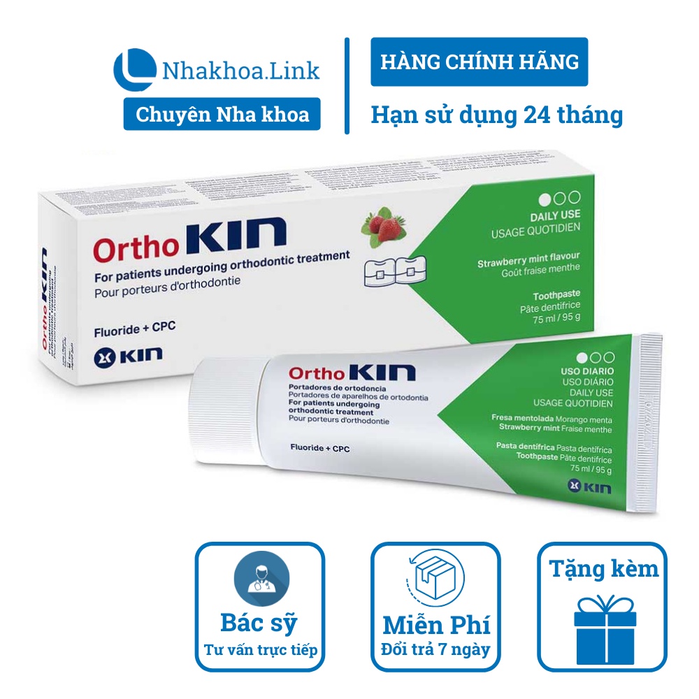 NHAKHOA.LINK | KEM ĐÁNH RĂNG ORTHOKIN DÀNH CHO RĂNG NIỀNG - CHỈNH NHA - ORTHO KIN 75ML