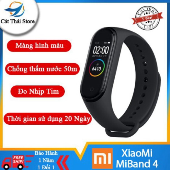 XẢ HÀNG  XiaoMi MiBand 4 đồng hồ thông minh band AI Màng hình 7 sắc Đo nhịp tim đo huyết bước chân app tập thể dục chống