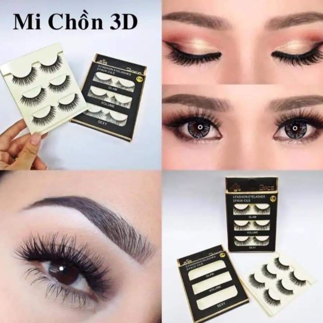 Set 3 Cặp Mi Chồn 3D
