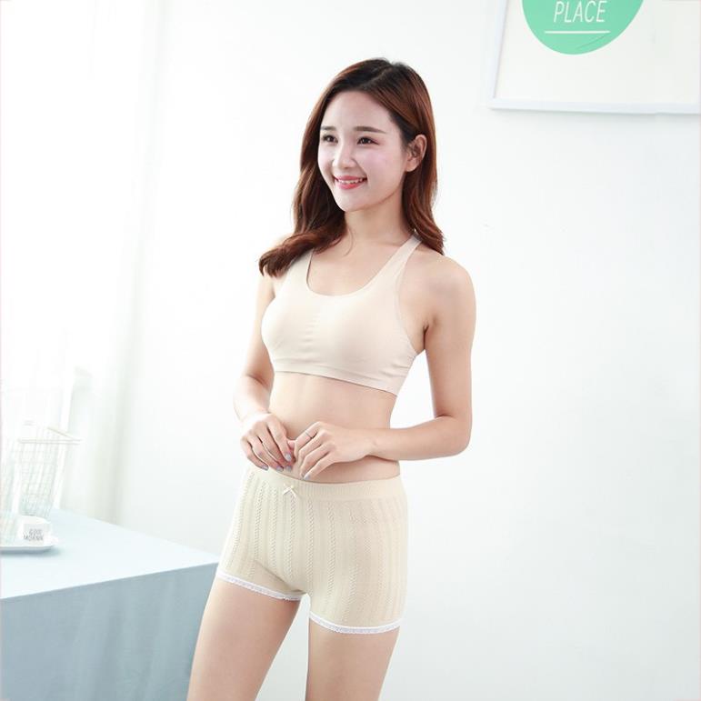 Quần Đùi Ngủ Nữ -CH13506 Mặc Trong Váy Cotton Gân Tăm Viền Ren Co Dãn 4 Chiều
