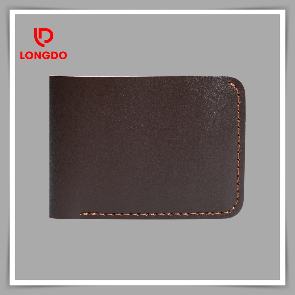 Ví da nam mini da bò thật - Bảo hành 5 năm - Hàng chính hãng thương hiệu Longdo Leather - B03