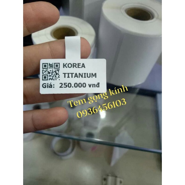 Giấy in tem kính mắt (Giấy in tem gọng kính mắt) khổ 40*21mm