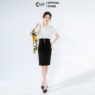 Chân váy ôm cạp cài 3 cúc CCHAT