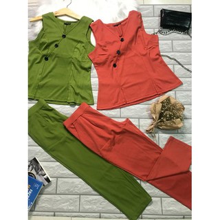 Đồ bộ kiểu nữ mặc nhà, đi chơi quần 9 tấc, thun cotton 4 chiều cao cấp co giãn mát mịn CTM001