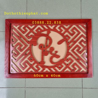Tấm chắn khói chữ Phúc Lộc Thọ màu đỏ 60cm x 40cm