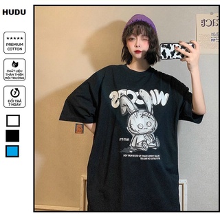 Áo thun form rộng tay lỡ nam nữ rabbit ,áo phông unisex form rộng rabbit u sầu