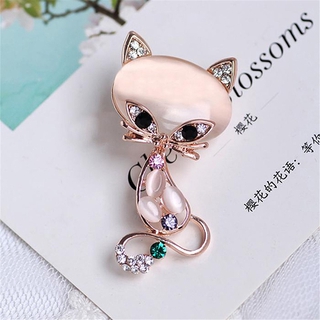 Ghim cài áo hình con cáo đính kim cương giả thời trang cho nữ