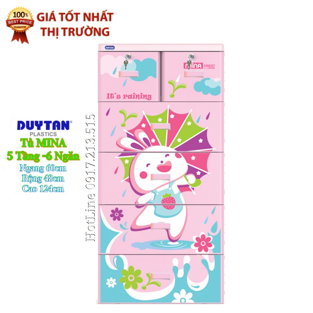 Tủ nhựa Duy Tân MINA 5 Tầng-6 Ngăn - Hoa Cúc | BigBuy360 - bigbuy360.vn