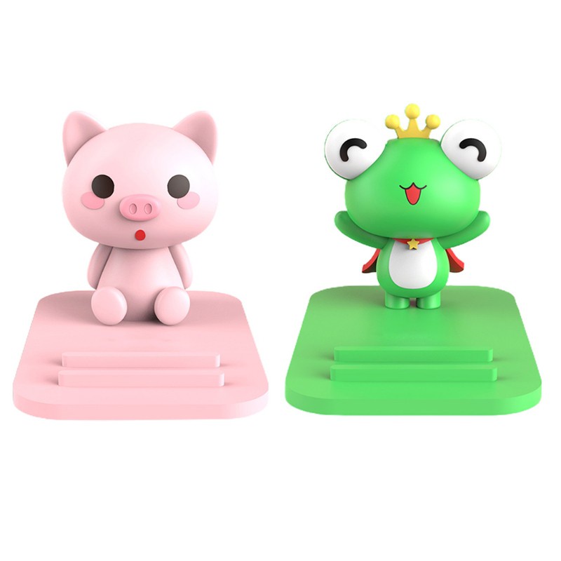 Giá Đỡ Điện Thoại Đa Năng Hình Chú Heo Hồng / Ếch Màu Xanh Lá