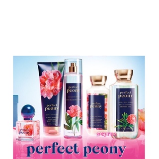 Bộ Sản Phẩm Mist Xịt Toàn Thân, Lotion BBW Perfect Peony 236ml Từ Mỹ
