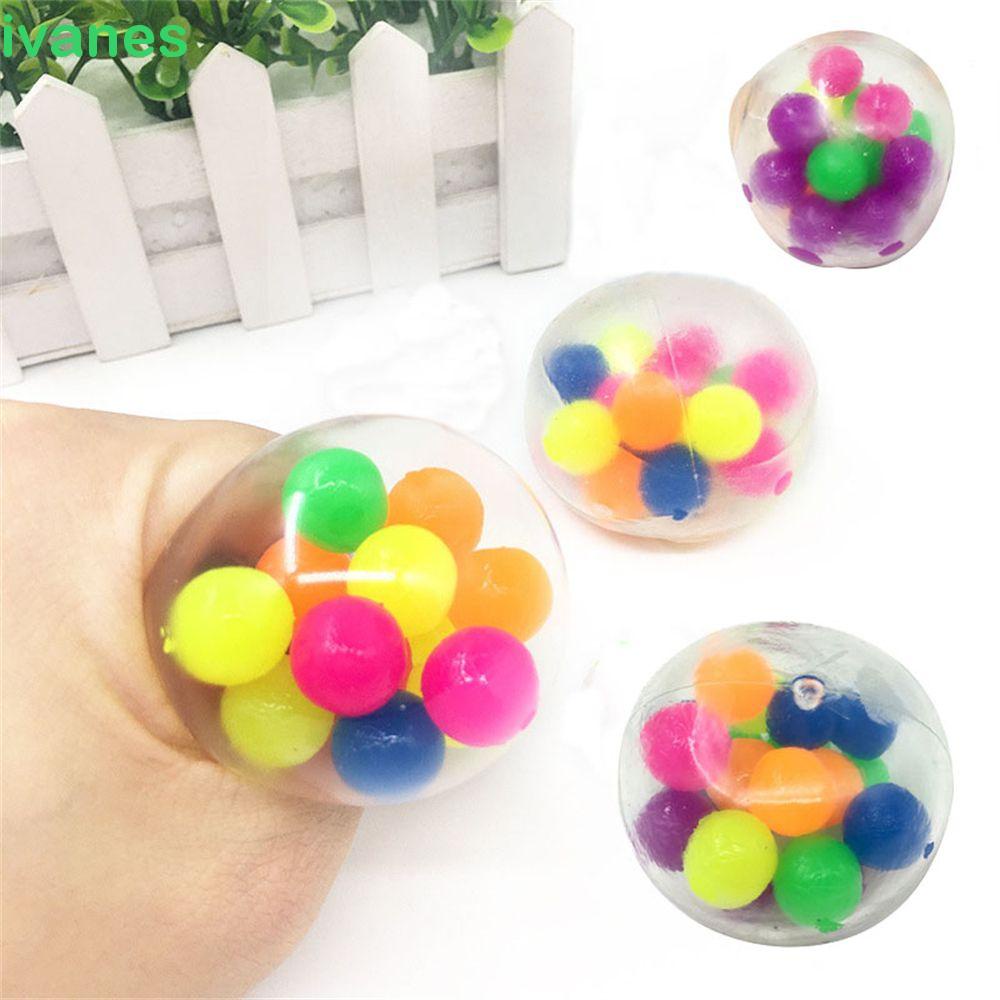 IVANES Creative Stress Balls Vent Decompression Toys Gadget Vent Toy Squeeze Ball Toy Children Gifts Special Stress Reliever Colorful Ball Mini Ball Toy Fidget Toys Relief Healthy Ball/Multicolor