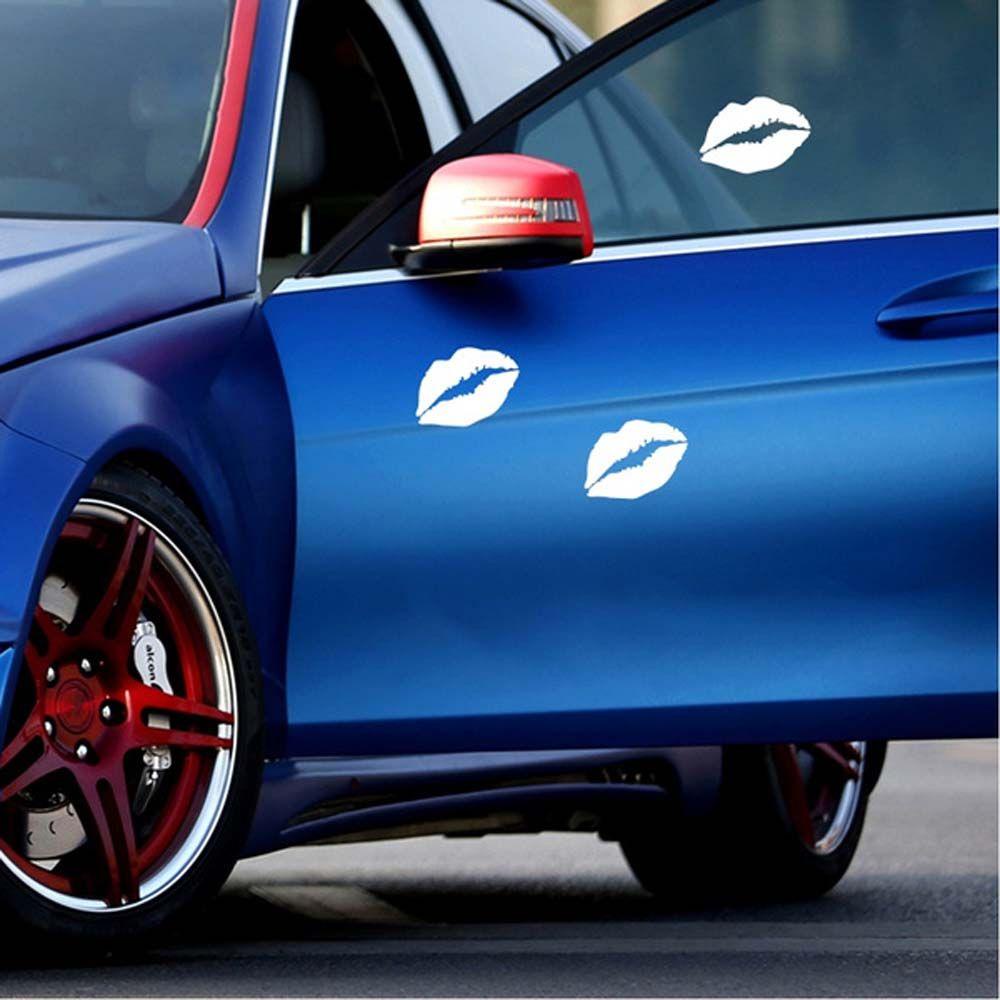 Đề Can Vinyl Hình Đôi Môi Đỏ Cá Tính Dán Trang Trí Cửa Sổ Xe Hơi Xe Máy