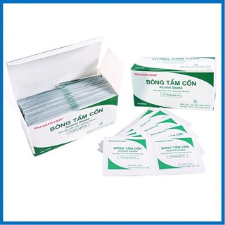 Bông tẩm cồn sát trùng TANAPHAR 100 miếng/ hộp tiện lợi - Bông tẩm cồn Tanaphar khử khuẩn vật dụng