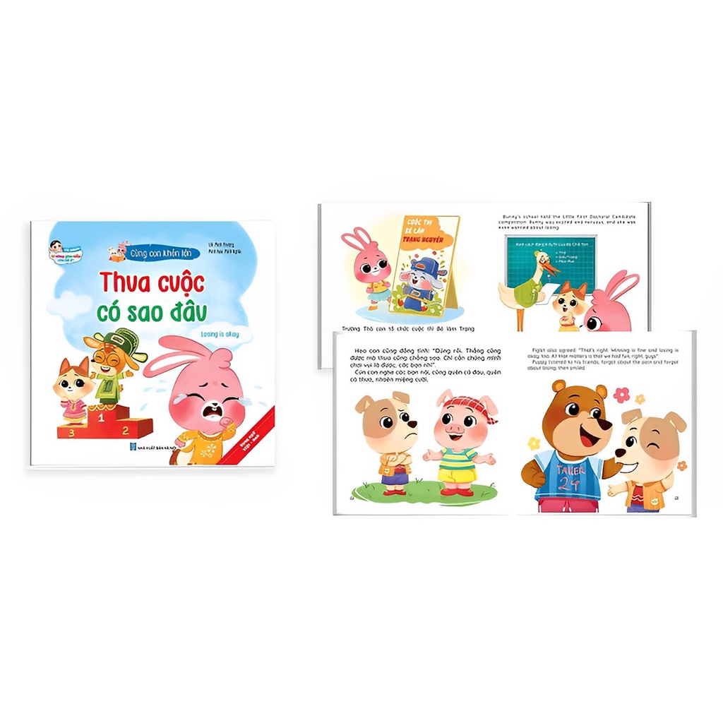 Sách - Trọn bộ 10 cuốn kỹ năng giao tiếp cho bé song ngữ Việt Anh - Bộ truyện tranh Cùng con khôn lớn