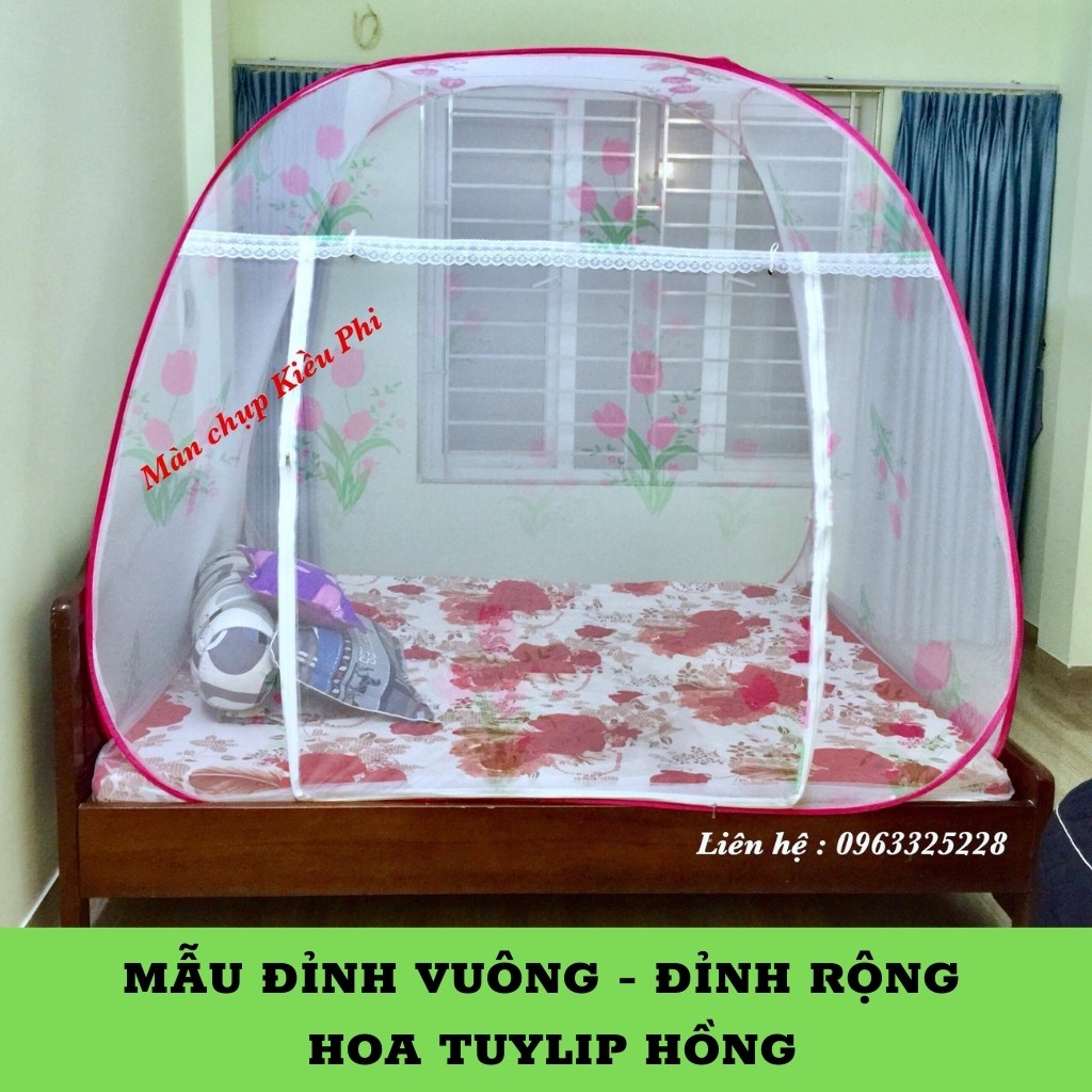 Mùng chụp tự bung người lớn Kiều Phi - màn chụp tự bung đỉnh rộng gấp gọn tiện dụng