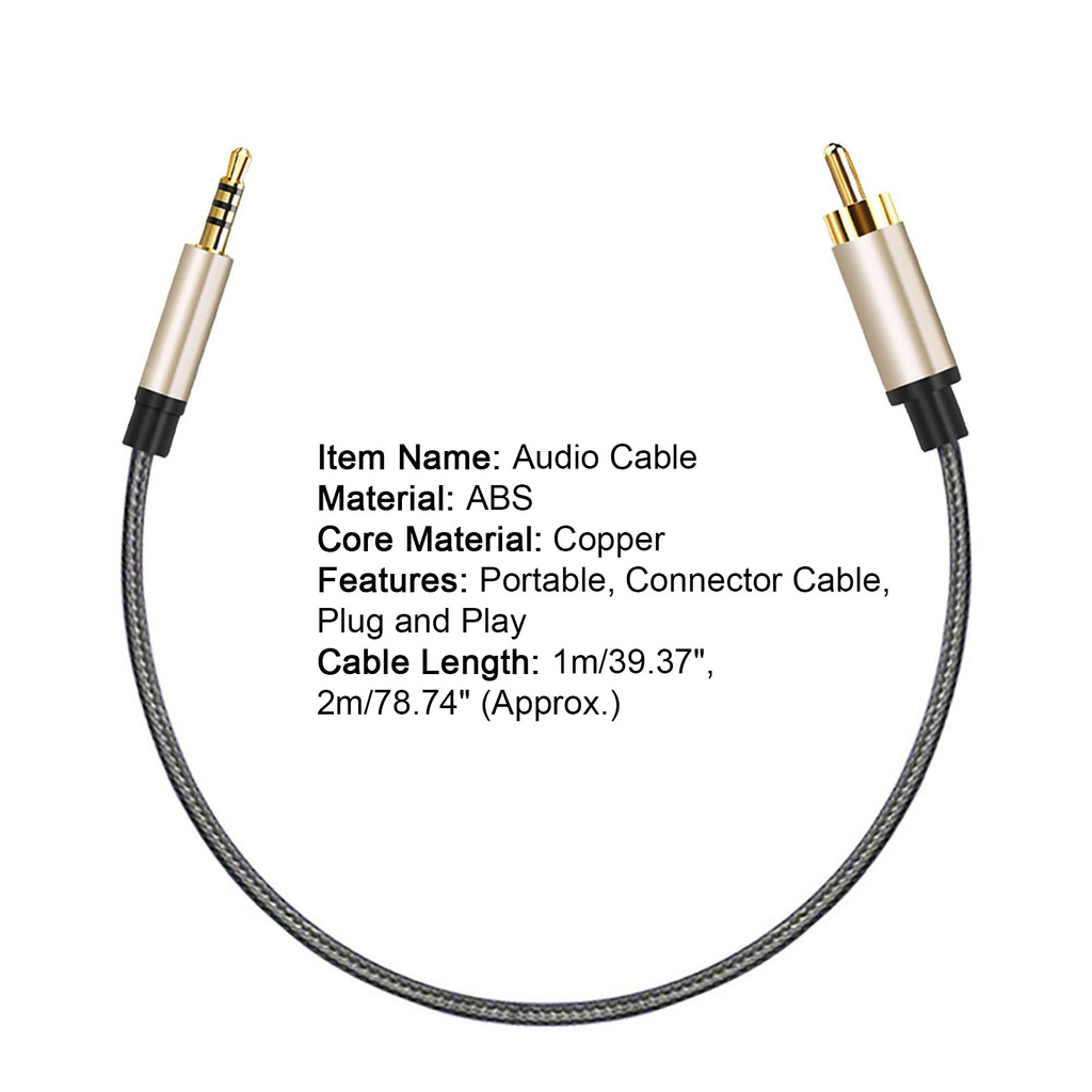 Cáp âm thanh chuyển đổi dài 1 / 2m RCA sang AUX 3.5mm tiện dụng cho Xiaomi 1 / 2 TV