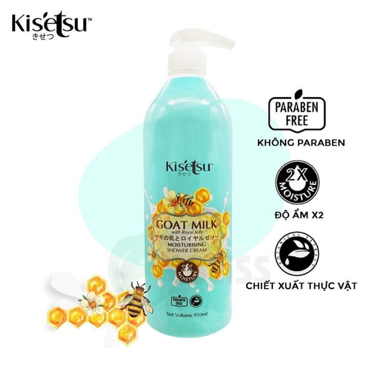 Sữa tắm sáng da dưỡng ẩm, chống lão hoá Kisetsu 950ml (Anh Đào, Hồng, LiLy, Aloe Vera, Sữa Dê Ong Chúa, Olive, YuZu)