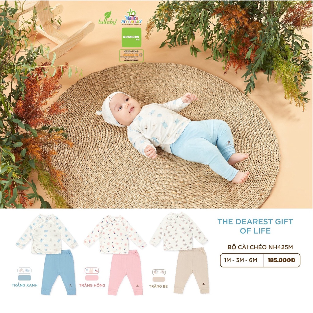 Bộ sơ sinh cài chéo chất liệu cao cấp Lullaby
