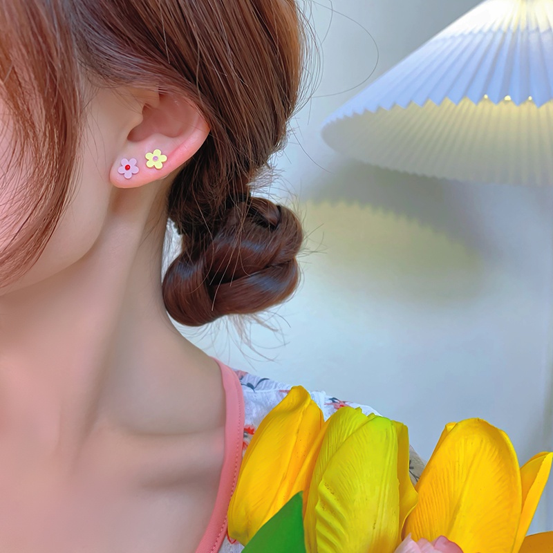 Bông Tai Bạc Hình Tròn / Bướm / Hoa Xinh Xắn Thời Trang Cho Nữ