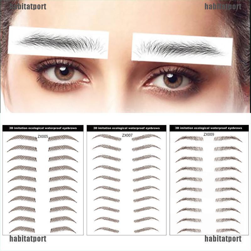 (hàng Mới Về) Miếng Dán Lông Mày Giả 6d 7 Ngày Trang Điểm Tiện Dụng