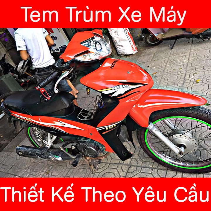 Tem Trùm Xe Wave S 110 đỏ Dạng Zin