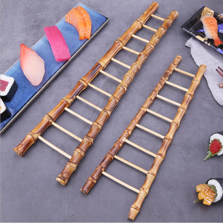 Mô hình thang tre dùng trang trí bàn sushi, tiểu cảnh, terrarium, ngoại cảnh chụp sản phẩm, DIY