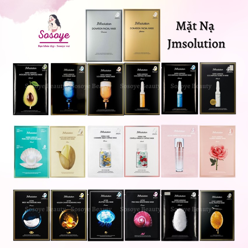 [21 Mẫu] Mặt Nạ JMsolution Dưỡng Da Sáng Mịn Giãm Mụn Cấp Nước Hàn Quốc 30ml