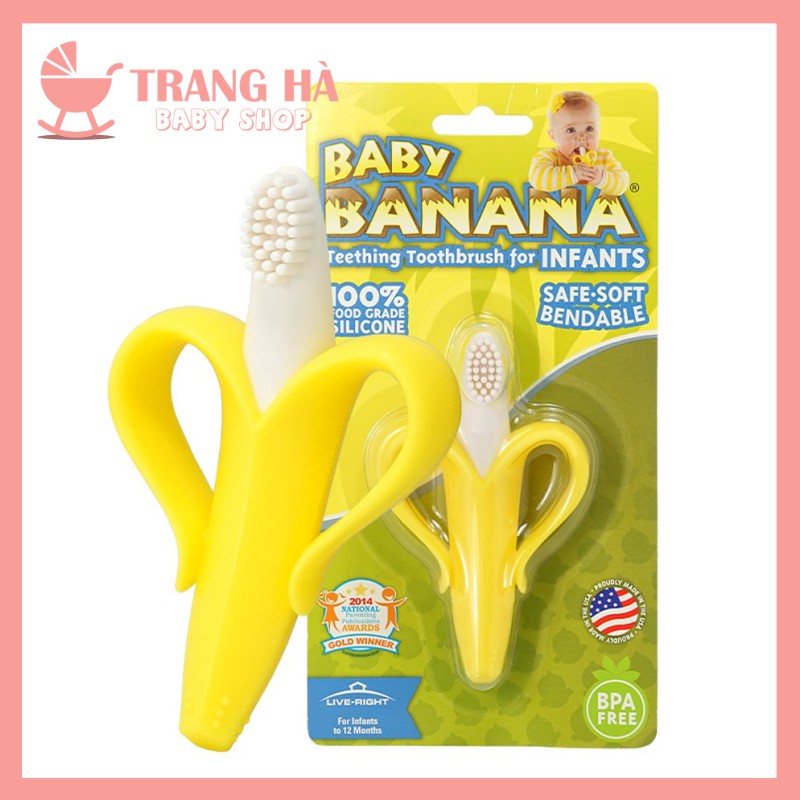 Gặm nướu và bàn chải chuối 2 in 1 BABY BANANA - Mỹ