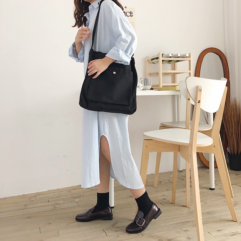 Túi Xách Canvas Cỡ Lớn Thời Trang Harajuku Cho Nữ