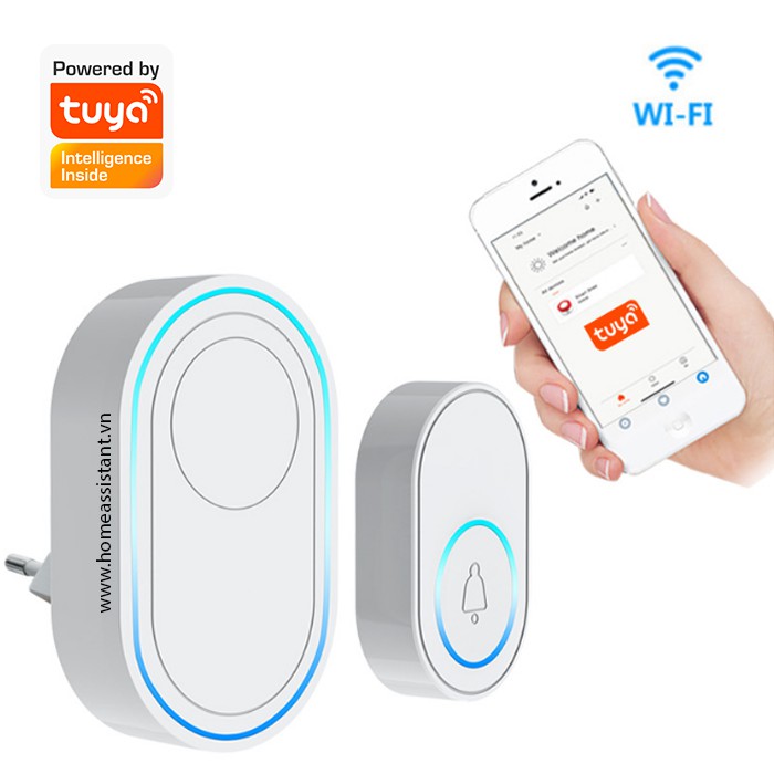 Chuông Cửa Không Dây Wifi Tuya Kiêm Trung Tâm Báo Động WDR01