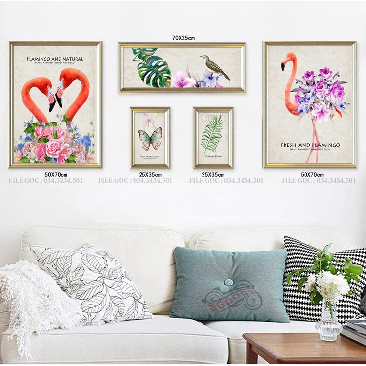 TRANH BỘ 5 TREO TƯỜNG CỠ ĐẠI - PHONG CÁCH BẮC ÂU- GIÁ RẺ - MELYHOME- TB51809FMX130