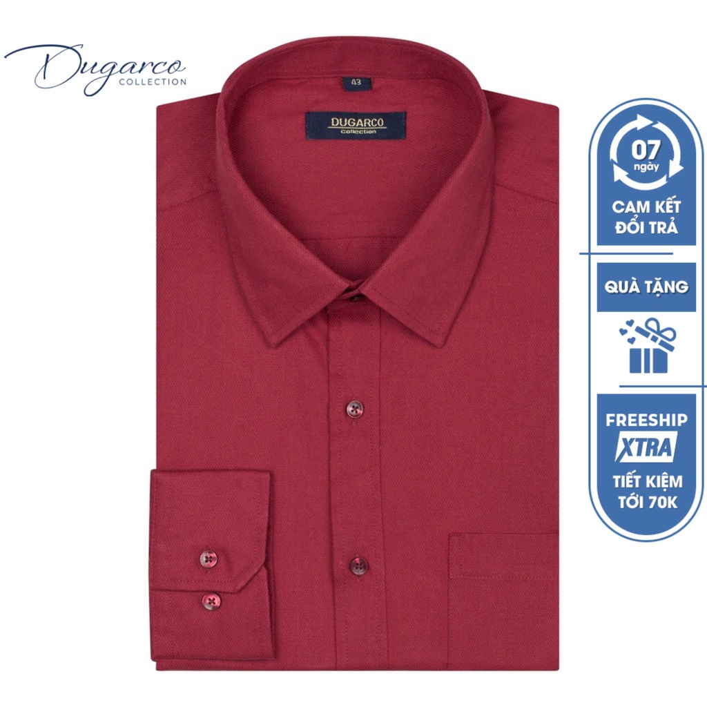 Áo sơ mi cotton DUGARCO công sở dài tay nam 92SM21026