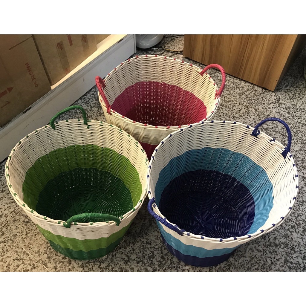 Giỏ đựng đồ giặt Homestar đan sợi nhựa size lớn