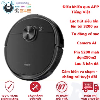Robot hút bụi lau nhà Ecovacs Deebot OZMO T8 AIVI 2021 Chính Hãng-APP Tiếng Việt- Lưu 3 bản đồ - Sỉ lẻ Giá Tốt