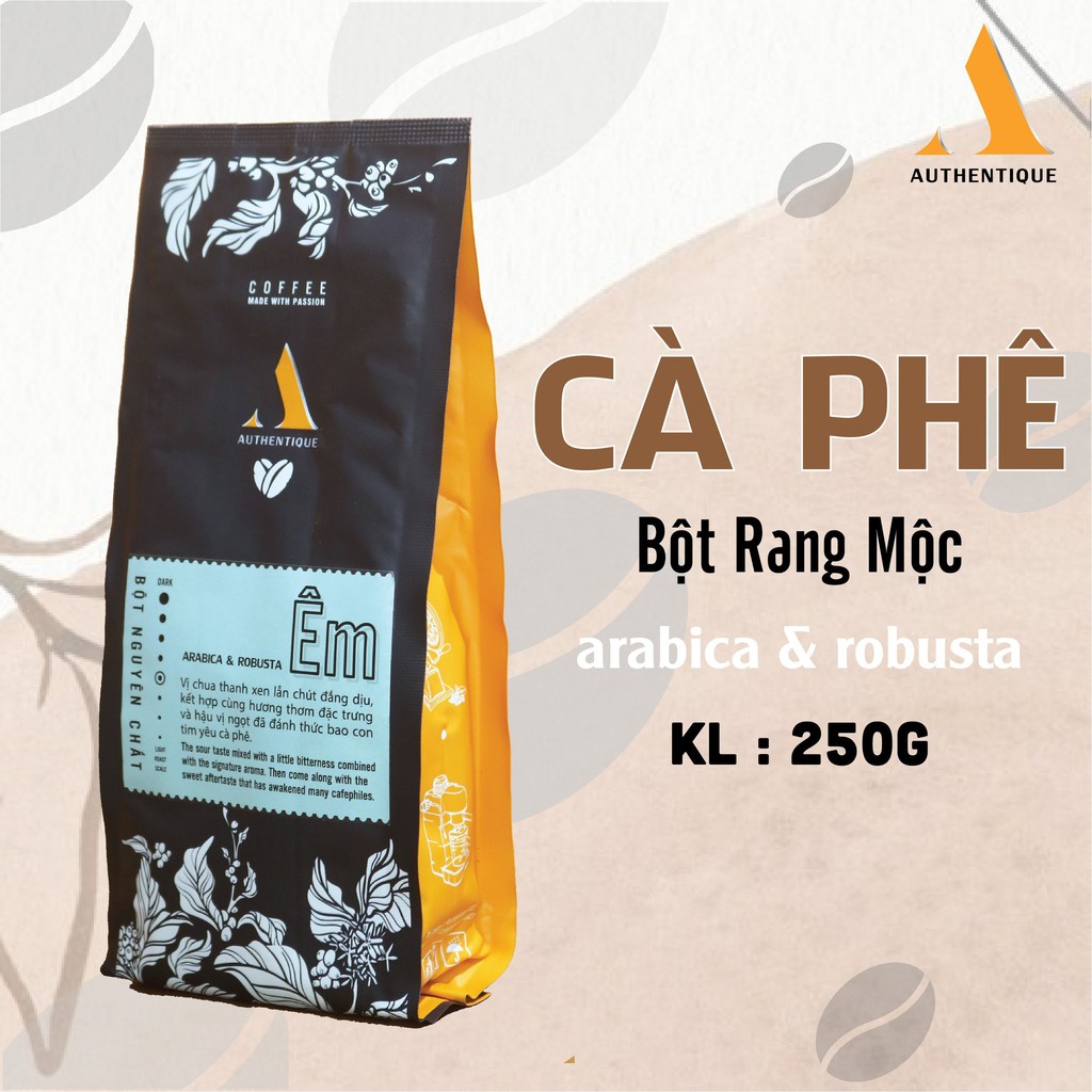 Cà phê ÊM 250gr - Robusta & Arabica - Rang xay nguyên chất - Chua thanh, hậu vị ngọt | Êm Coffee