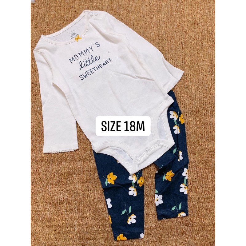 Set 2pcs body bé gái 3m-24m dư xịn