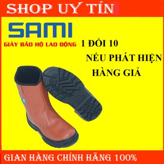 [HÀNG CHÍNH HÃNG] Ủng Bảo Hộ Mũi Đế Thép Sami, Da Chất Lượng Cao, Đế PU, Chống Đâm Xuyên, Va Đập Mạnh