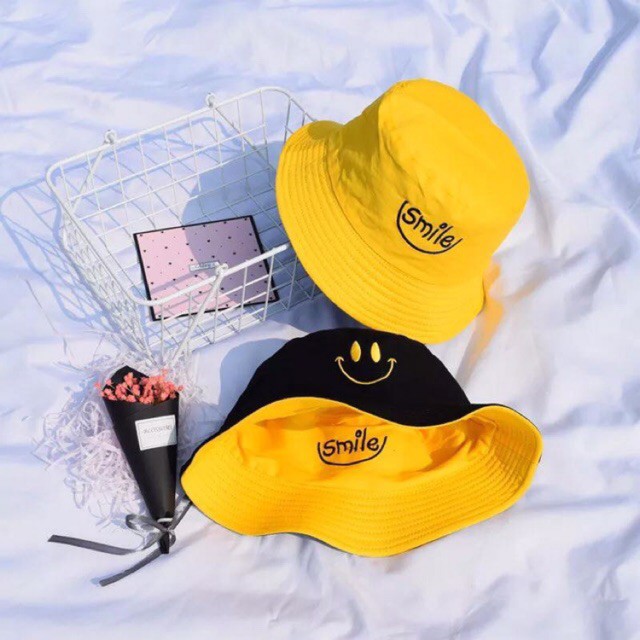 Mũ bucket 2 mặt thêu hình - Hàng Hiệu