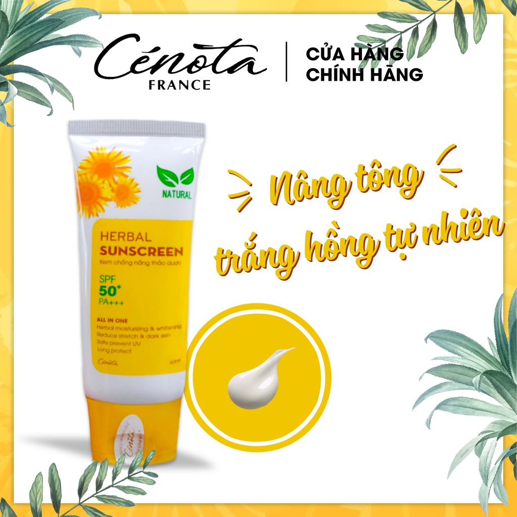 Kem chống nắng thảo dược Cenota Herbal Sunscreen SPF50+/PA+++ 60ml - CN01 Store Việt
