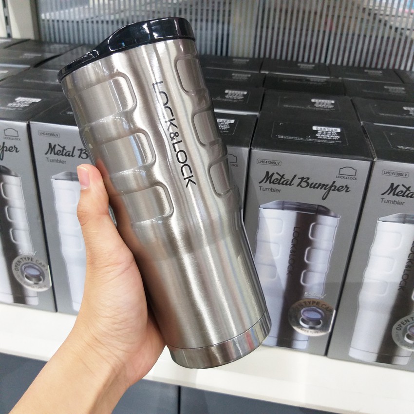 Ly Giữ Nhiệt Lock&Lock Metal Bumper Tumbler LHC4139SLV [550ML]