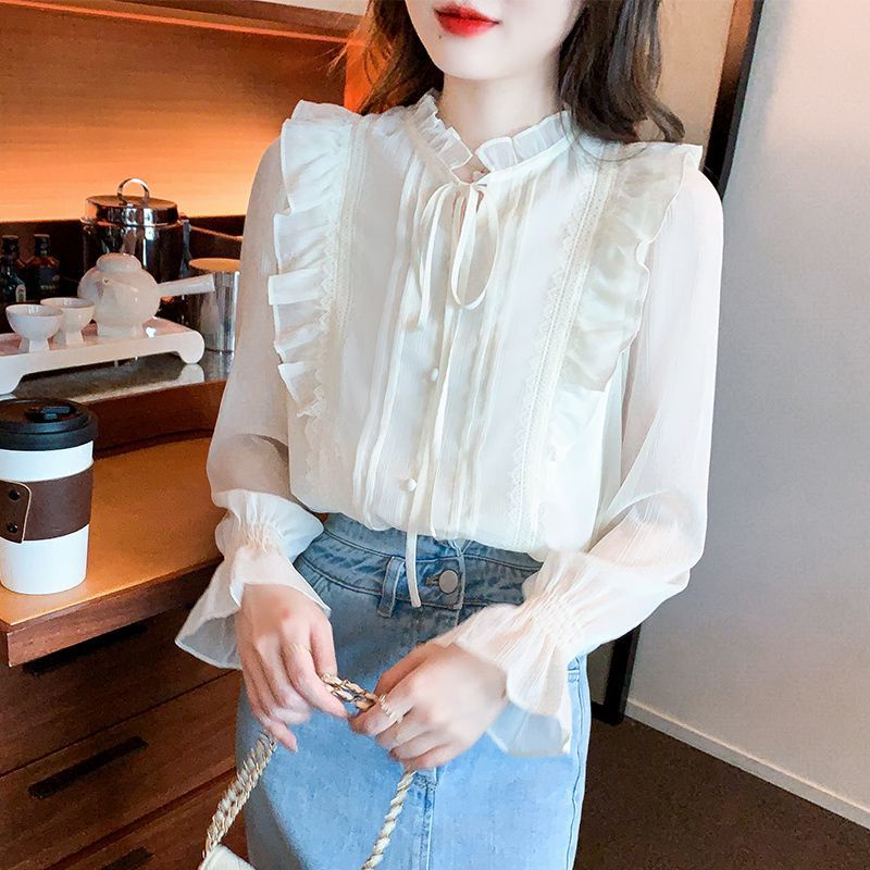 áo sơ mi nữ  áo sơ mi áo sơ mi nữ áo sơ mi  Áo Sơ Mi Chiffon Tay Dài Thời Trang Mùa Thu 2022 Dành Cho Nữ