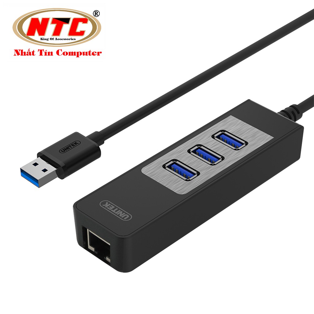 Bộ chia USB 3.0 ra 3 cổng USB 3.0 with Lan Gigabit Unitek Y-3045C