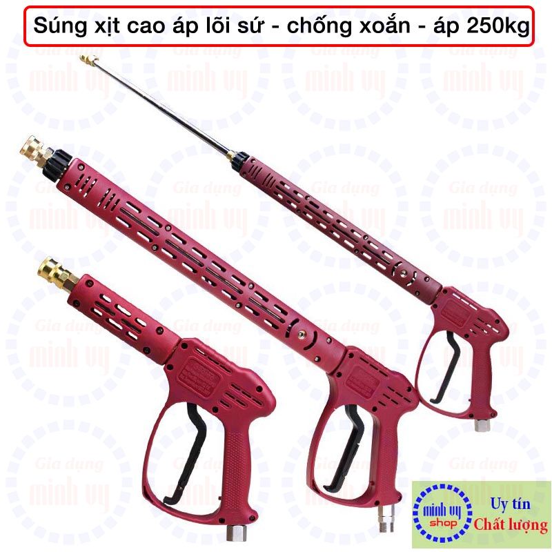 SUNG RUA XE cao áp - lõi sứ - áp 250Kg - chống xoắn dây