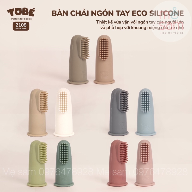 Set 2 bàn chải ngón tay Eco Silicon Tobé