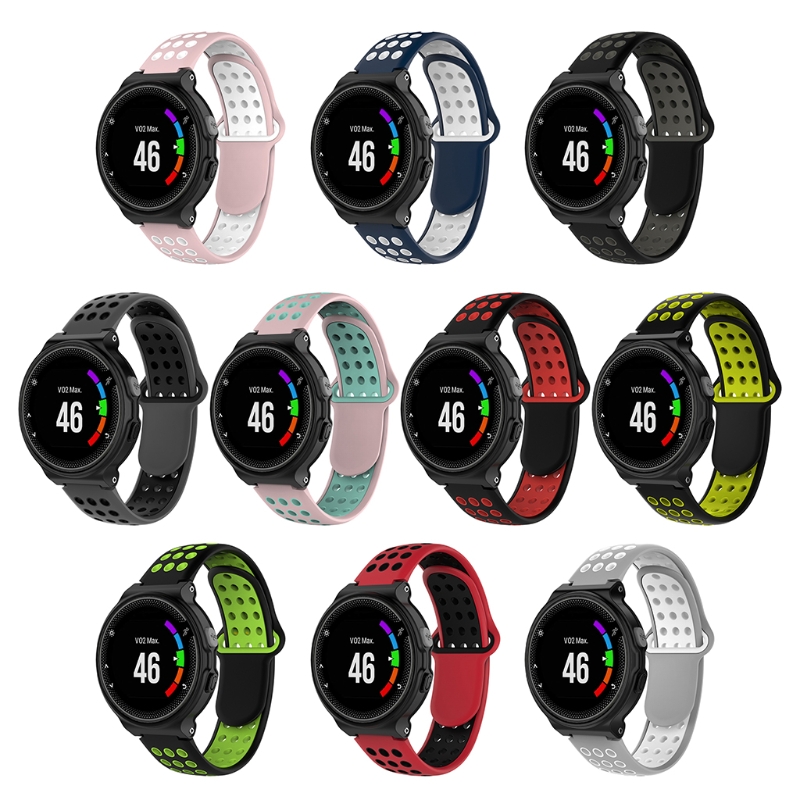 Dây Đeo Silicon Hai Màu Cho Đồng Hồ Thông Minh Garmin Forerunner 230 / 235 / 620 / 630 / 735 / Approach S20 / S5 / S6